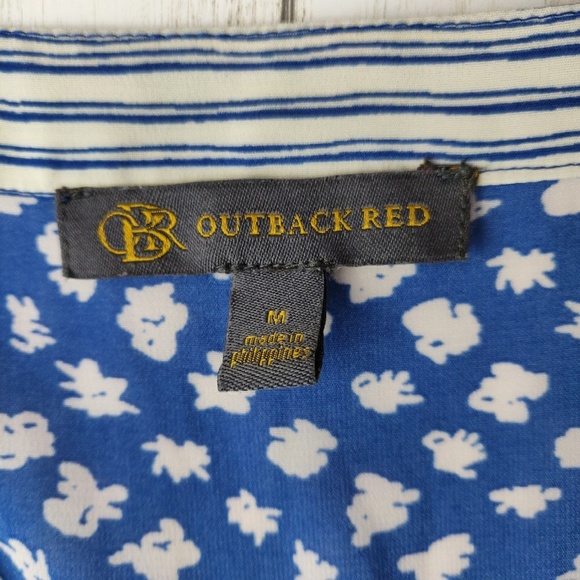 The Limited Outback Red blue white print top d11 - Picture 2 of 8